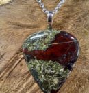 Dragons Blood Wide Tear Drop Pendant Necklace