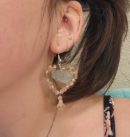 Sunstone and Glass Heart Shaped Earrings